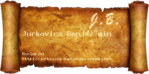 Jurkovics Benjámin névjegykártya